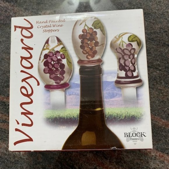 Block Basics VINEYARD Wine Stoppers (Set of 3 Styles) - Picture 1 of 4